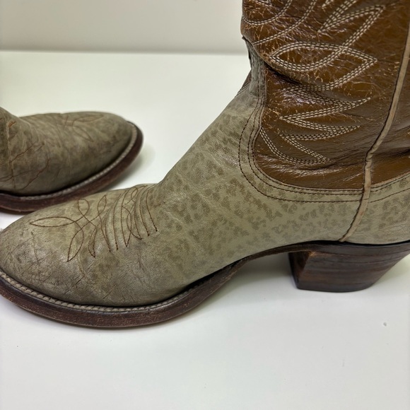 Nocona Mens 7.5 Texas Rockabilly Rodeo Western Boots Vintage Texas Made in USA - Picture 9 of 14